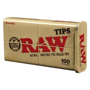 RAW - Pre-Rolled Tips In Tin (Pack of 100) - (Display of 6)